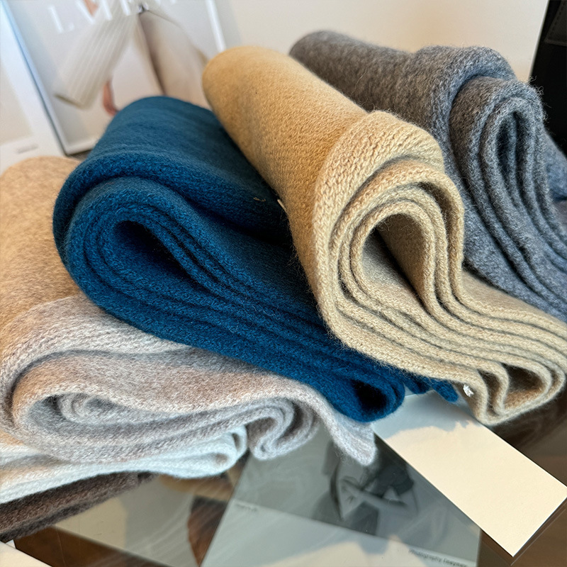 100% nouvelles femmes laine écharpe châle hiver chaud doux solide tricot marque de mode Bandana dame laine couverture foulards conception Echarpe