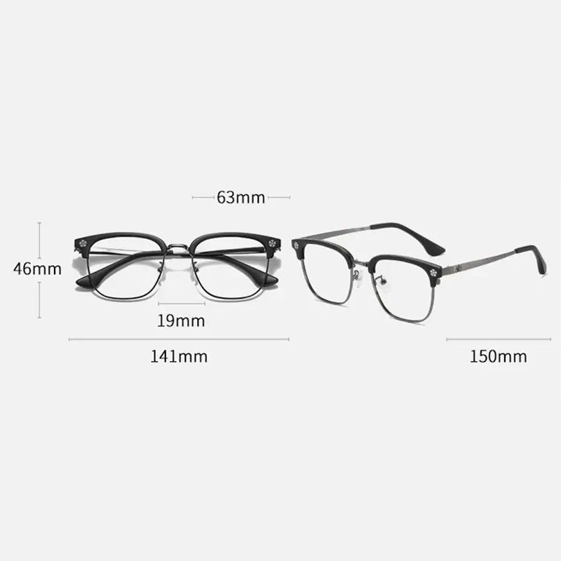 Lunettes à demi-monture de style japonais pour hommes et femmes, lunettes d'affaires, nouvelle mode, lunettes à motif de neige