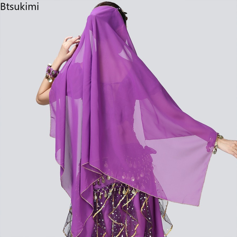 Costume de danse à la mode pour femmes, écharpe de danse du ventre, coiffure, pièces de monnaie en mousseline de soie, écharpe de beauté, Costumes de spectacle