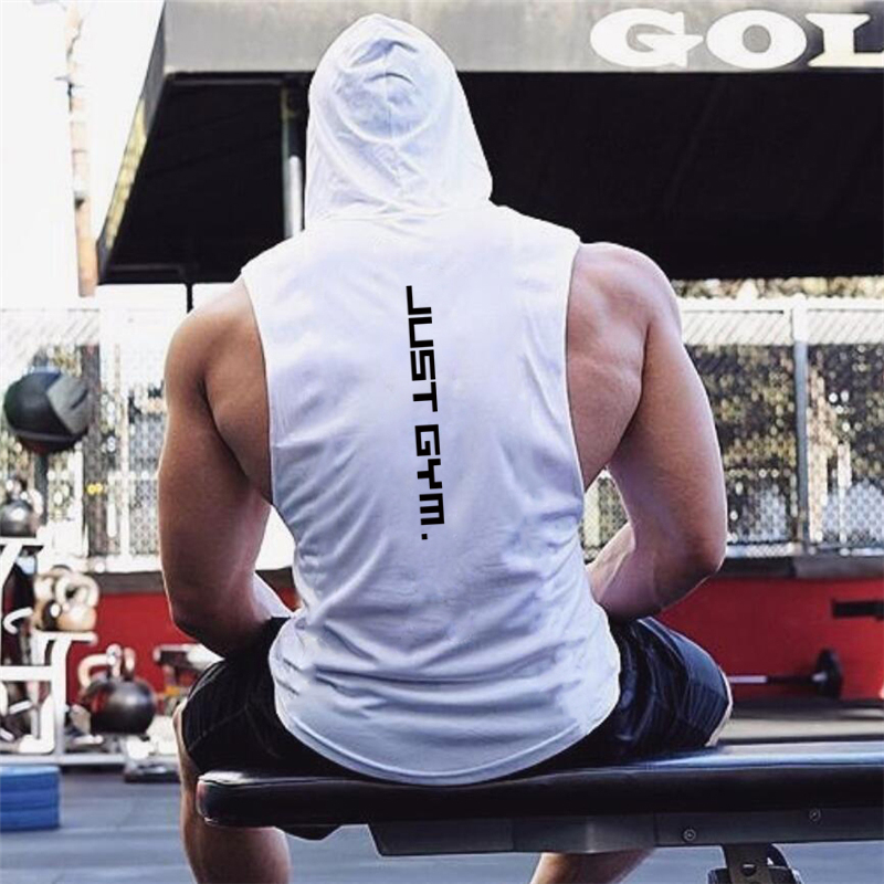 Muscleguys – débardeur à capuche pour hommes, vêtements de Fitness, en coton, musculation, gilet d'entraînement, Singlets, chemise de sport sans manches