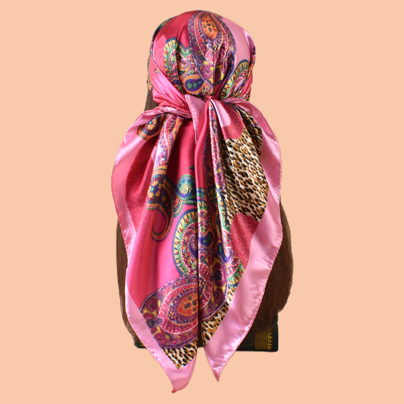 Foulard carré en Satin pour femmes, 90x90 pouces, multi-usage, accessoire de plage d'été, foulard à la mode, serviette de cheveux polyvalente pour utilisation en fête, 1 pièce