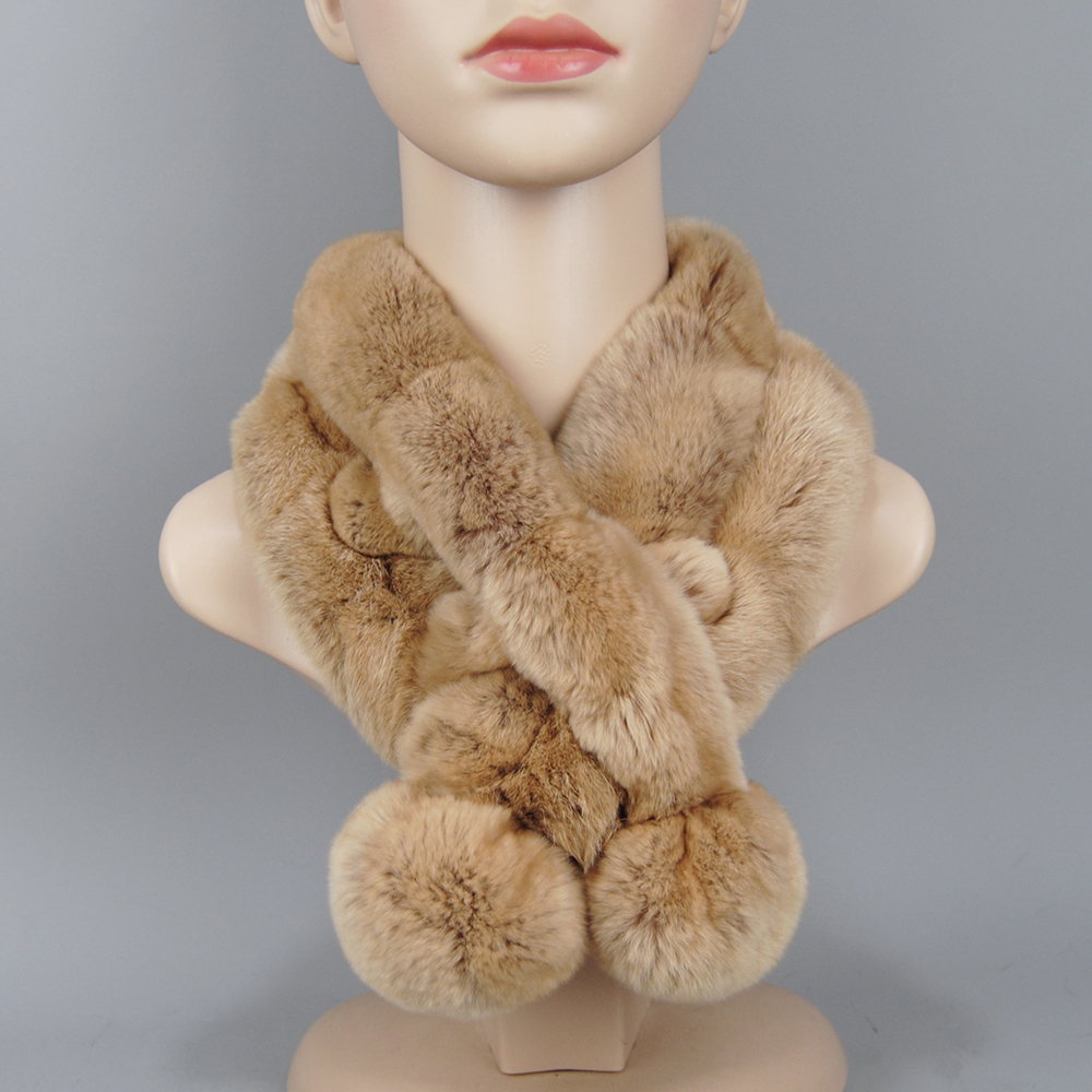 Nouveau Style dame qualité 100% réel fourrure silencieux femmes hiver tricoté réel Rex lapin fourrure écharpe naturel chaud Rex lapin fourrure foulards