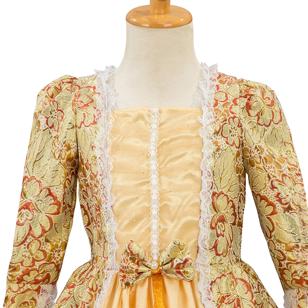 Robe victorienne rococo pour filles, brocart, motif Floral, robe de bal d'anniversaire, Costume de vacances historique