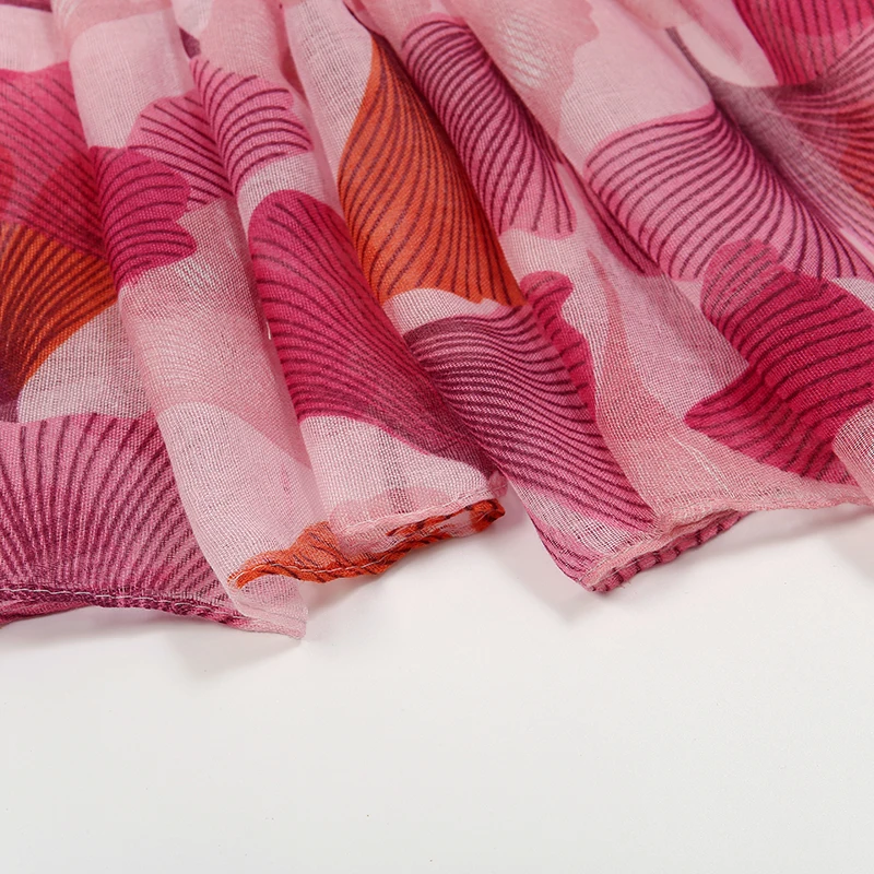 Écharpe en Viscose de Coton pour Femme Musulmane, Foulard Floral Ombré, Type Hijab de Plage, Châles et Enveloppes de Styliste