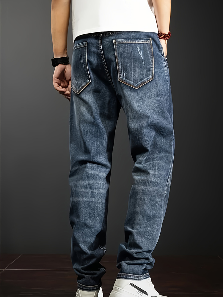 Jean extensible à jambes droites pour hommes, pantalons décontractés avec Design de personnalité, coupe confortable, Style moderne, nouvelle collection