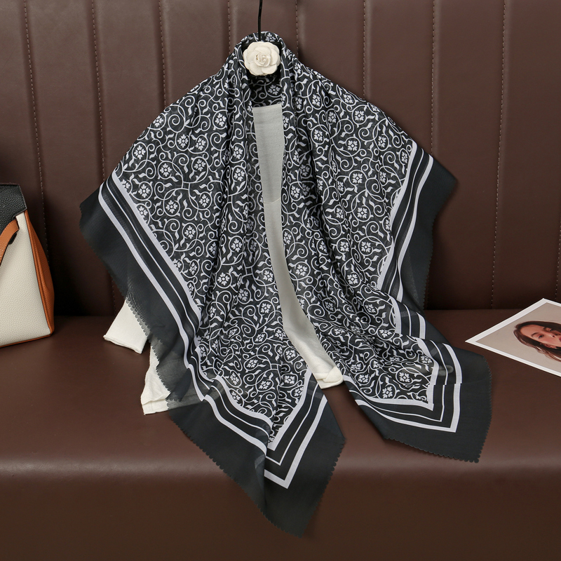 Foulard Carré en Coton pour Femme, Style Bohème Musulman, Hijab, Châle, Enveloppant, Paisley, Bandana, Pashmina, Nouvelle Collection 110, 2024 cm