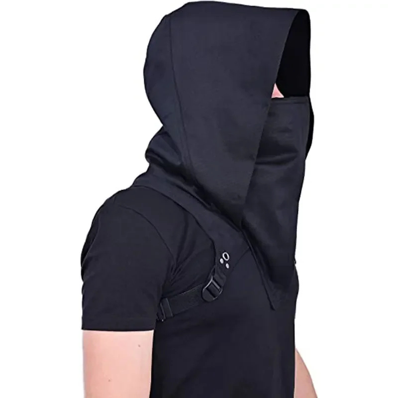 Cagoule col bénitier chapeau gothique Punk cyclisme en plein air hommes femmes Halloween Assassin Ninja mort Costume visage couverture masque écharpe accessoire