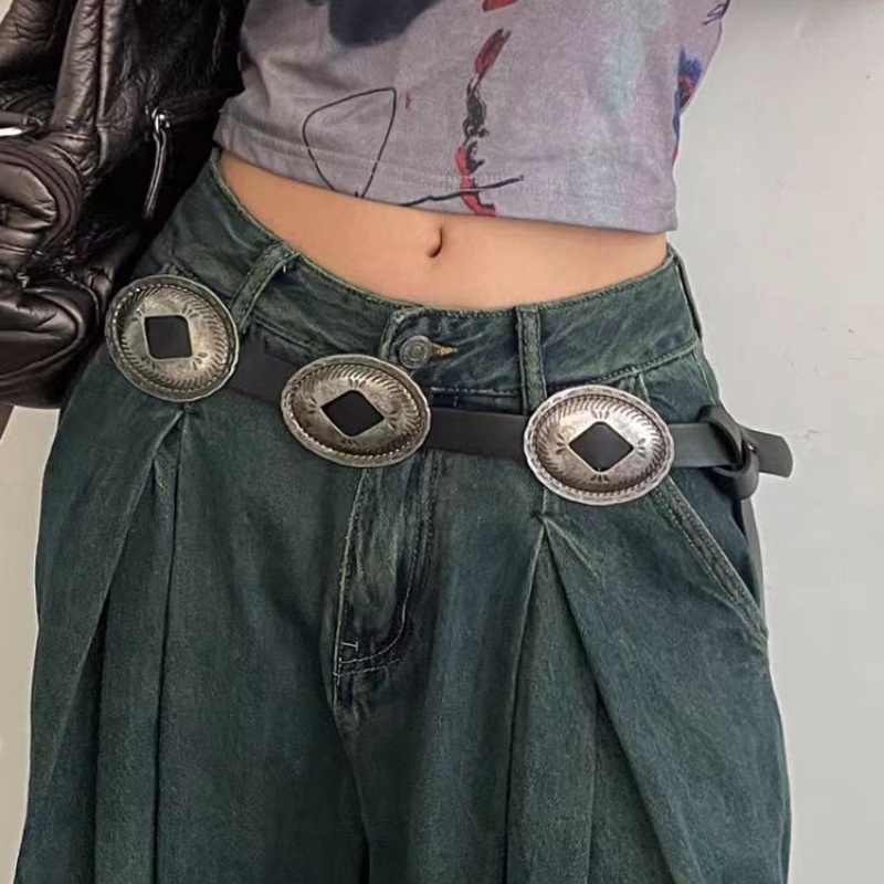 Ceinture noire rétro américaine pour femme, accessoire de mode d'été fin pour jean, sensation haut de gamme polyvalente, nouveau style inspiré par INS