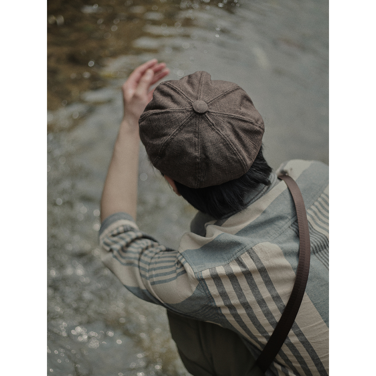 Chapeau octogonal rétro artistique de Style japonais pour hommes, maille rouge fine, casquette de journal britannique, béret de peintre, chapeau à la mode