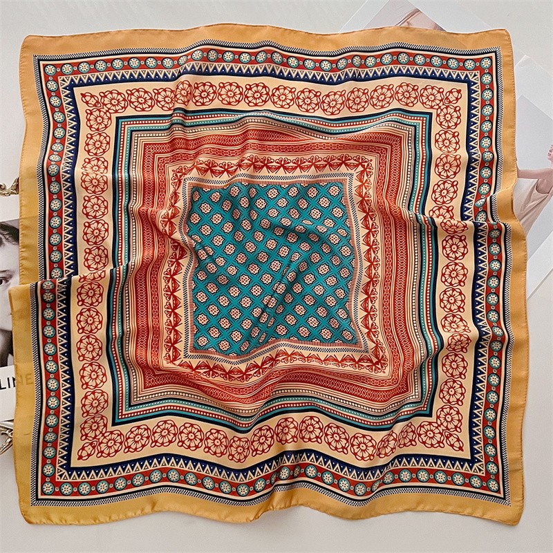 Nouveau Foulard Carré en Soie Satinée Imprimée de Luxe pour Femme, Châle, Hijab, Foulard de Cou, Ruban pour Cheveux, Bandeau, Bandana Tendance 2026