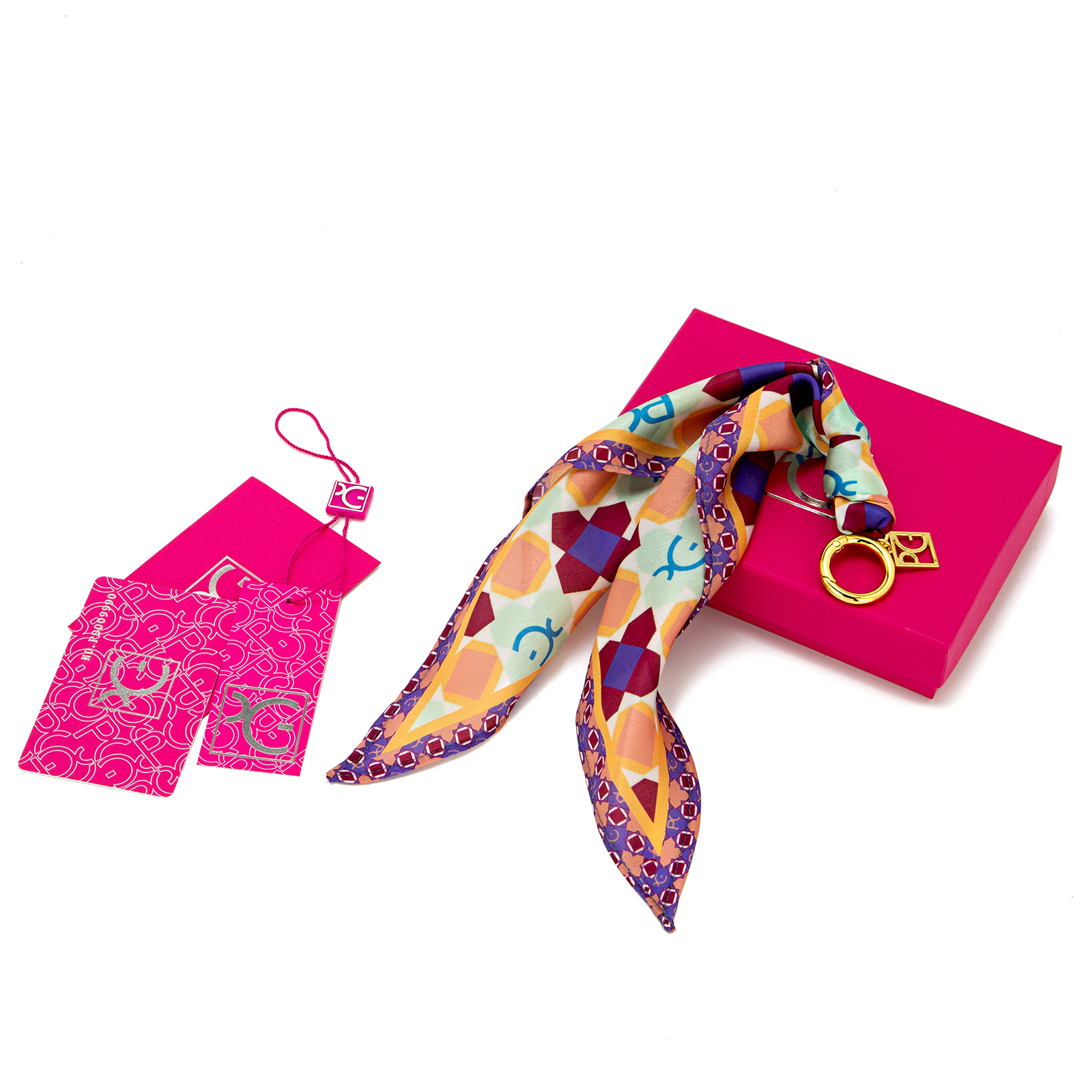Écharpe en soie pour femme PG PATSY GARIS, style haute couture, motifs uniques, cadeau pour femme, écharpe en soie de style niche