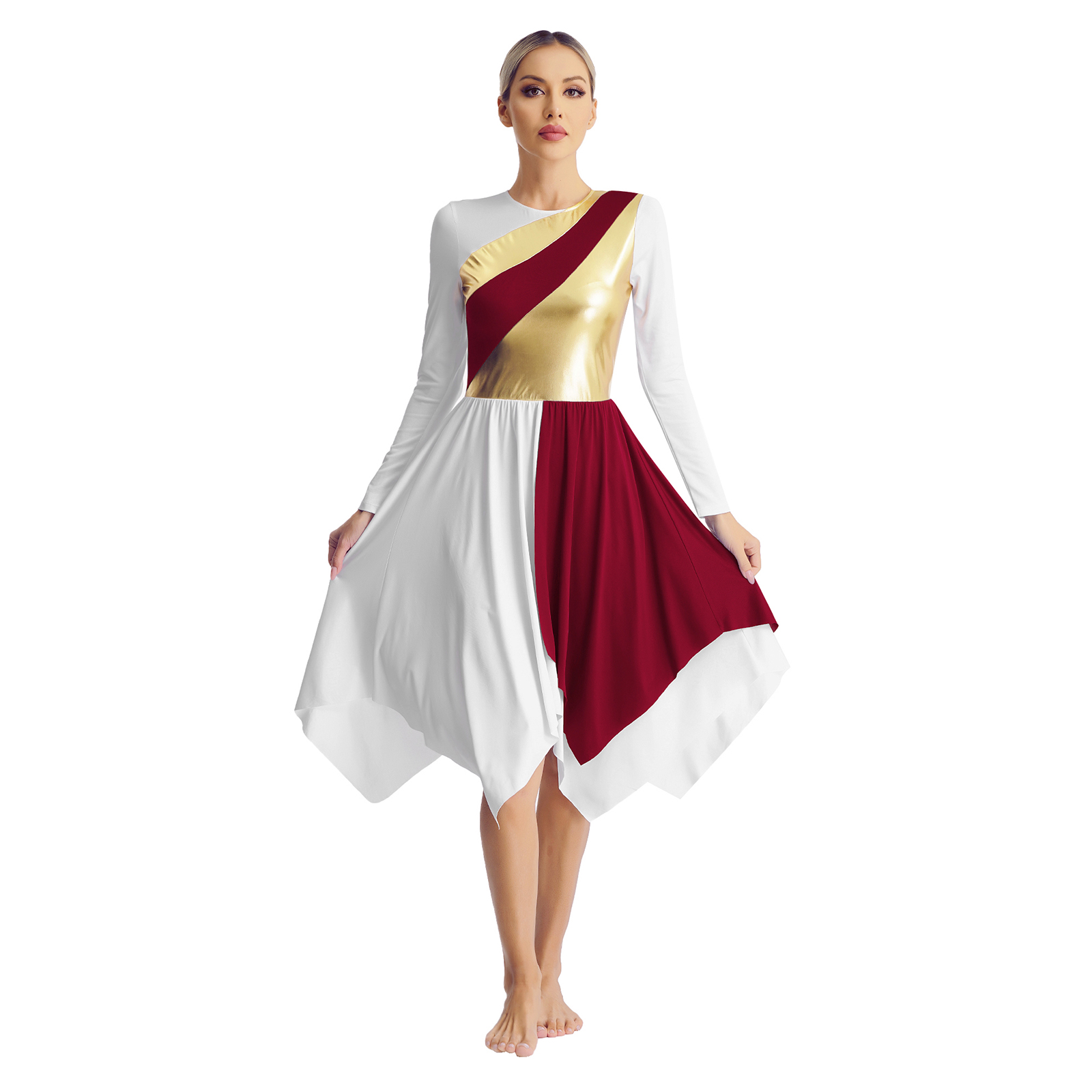 Tunique de danse lyrique pour femmes, robe superposée, Costume de culte chrétienne, robes d'église liturgiques, vêtements de danse