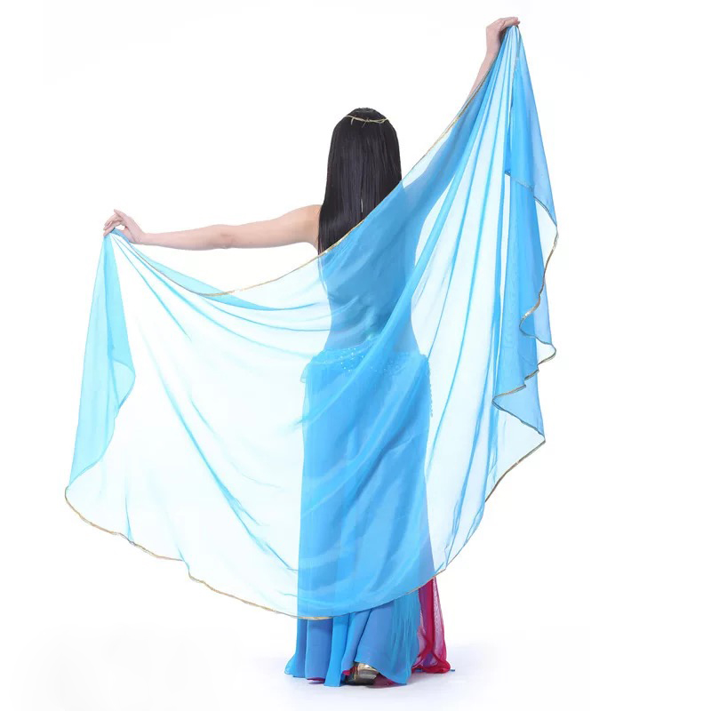 Accessoires de danse du ventre pour femmes, voile en mousseline de soie, châle léger, voile en soie, demi-cercle, Costume lancé à la main, Costume de spectacle de danse