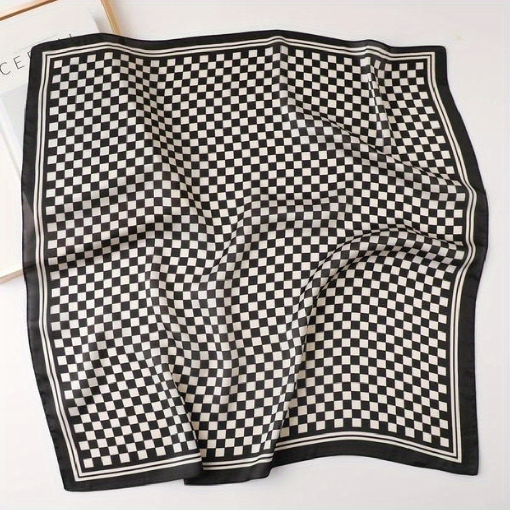 Écharpe carrée à motif imprimé léopard, adaptée au châle décontracté doux et confortable pour femmes, accessoires de mode