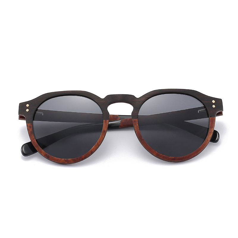 Lunettes de soleil rondes en bois pour hommes et femmes, polarisées UV400, faites à la main, nouveau Design de marque 2025