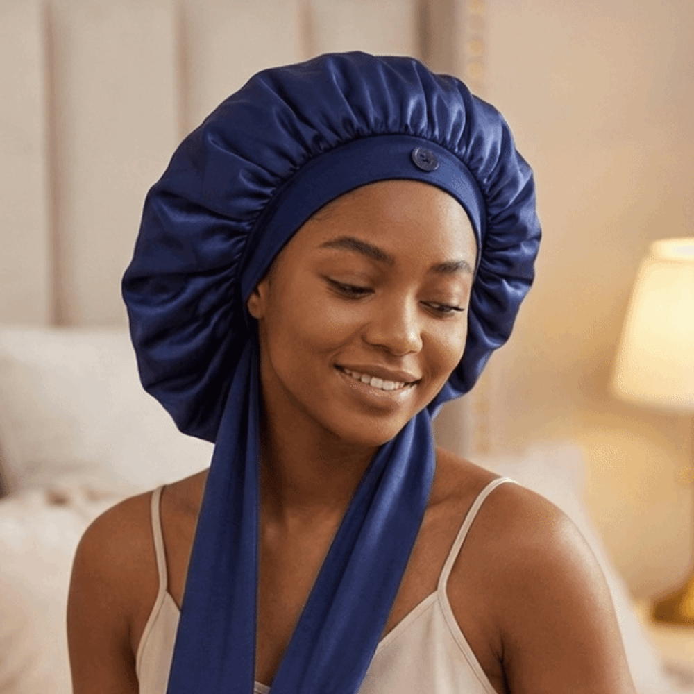 Bonnet de nuit en satin soyeux pour dreadlocks, léger et ajustable, pour cheveux longs, idéal pour dormir et se baigner, avec longue queue