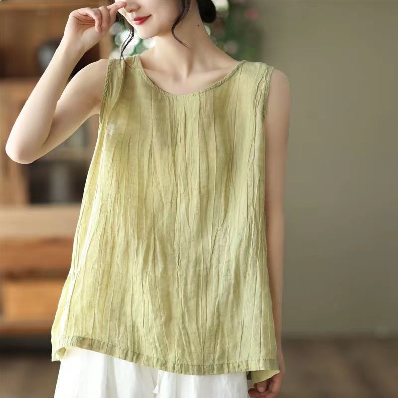Vêtements pour femmes grandes tailles, été, élégants, couleur unie, coton et lin, respirants, confortables, pour femme de bureau