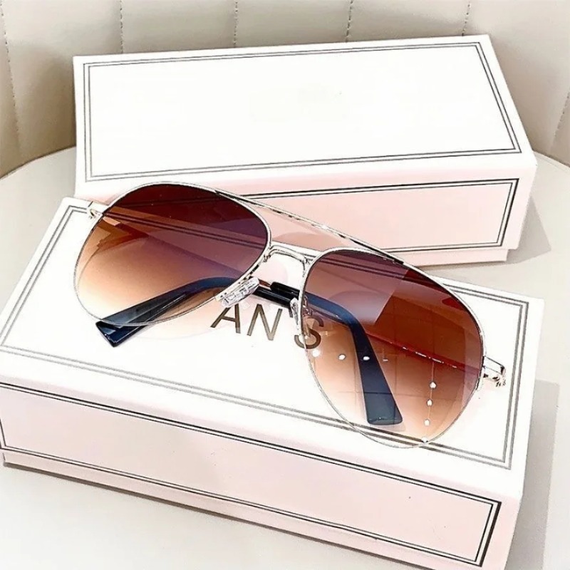 Lunettes de soleil pilote à grande monture pour hommes, verres dégradés, anti-reflets, UV400, lunettes de soleil homme (sans boîte)
