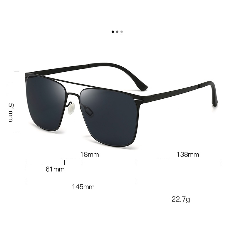 Nouvelles lunettes de soleil tendance avec montures rectangulaires élégantes et Construction en métal adaptées aux hommes avec lentilles UV400 5135