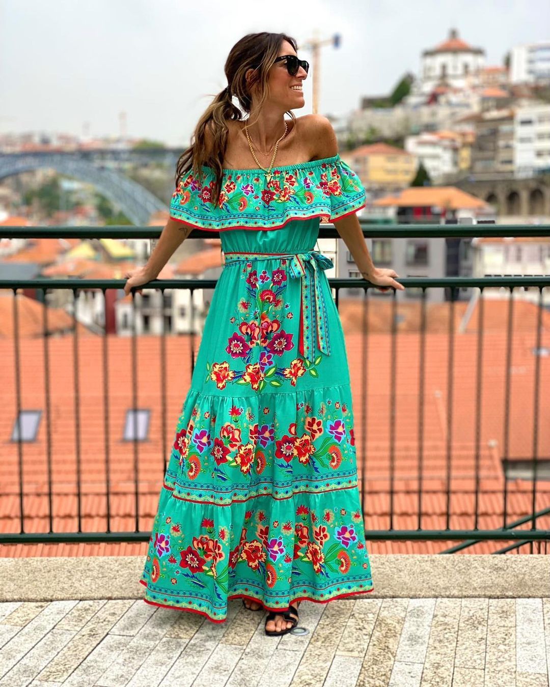 Robe traditionnelle ethnique à imprimé floral pour femmes, tenue mexicaine, vêtements de fête, vacances à la plage