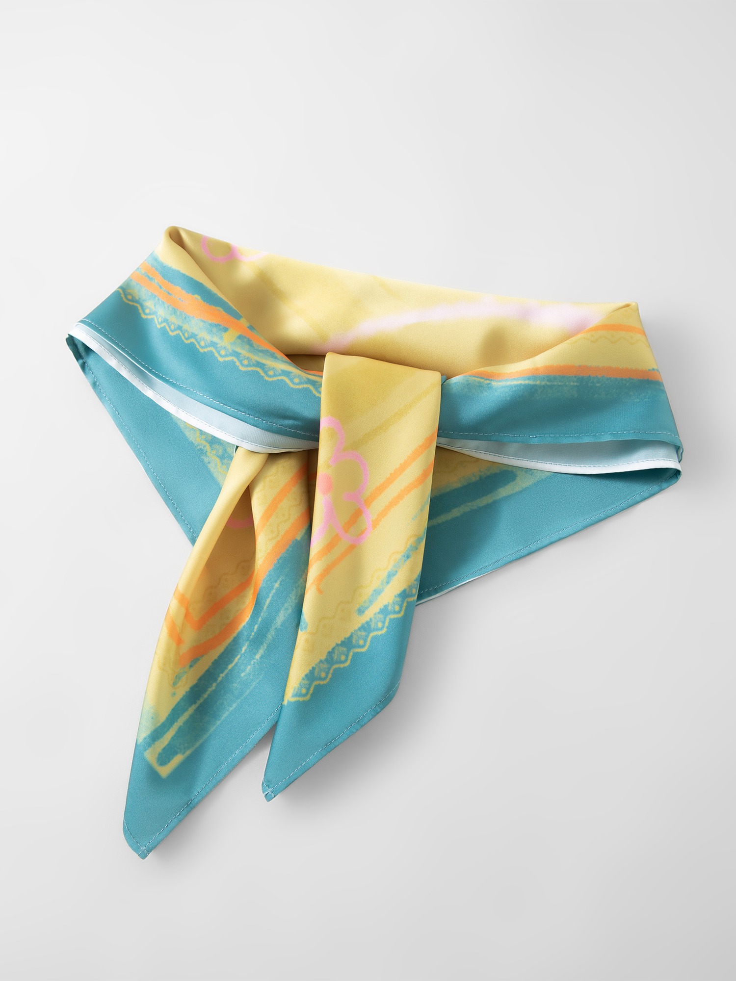 FSLE 2026 Écharpe Carrée d'Été pour Femme à Motif Cœur - Accessoire Cheveux Polyvalent et Foulard Léger pour le Style Quotidien