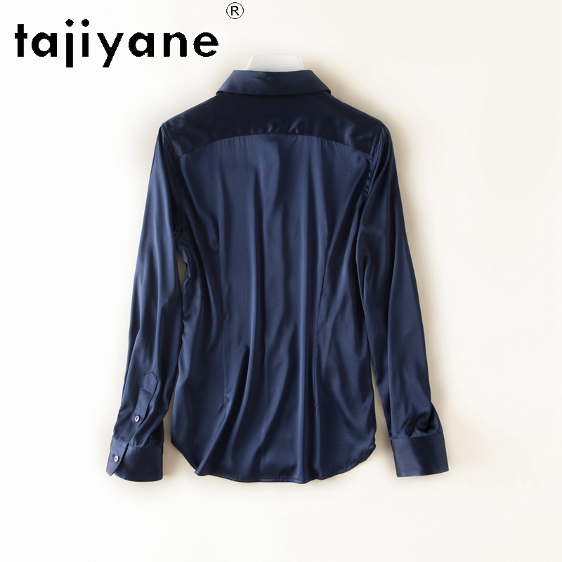 TAJIYANE 93% chemisier en soie de mûrier élégant tenue de bureau femme chemise 16 couleurs à manches longues été hauts 2025 femmes vêtements Блузка