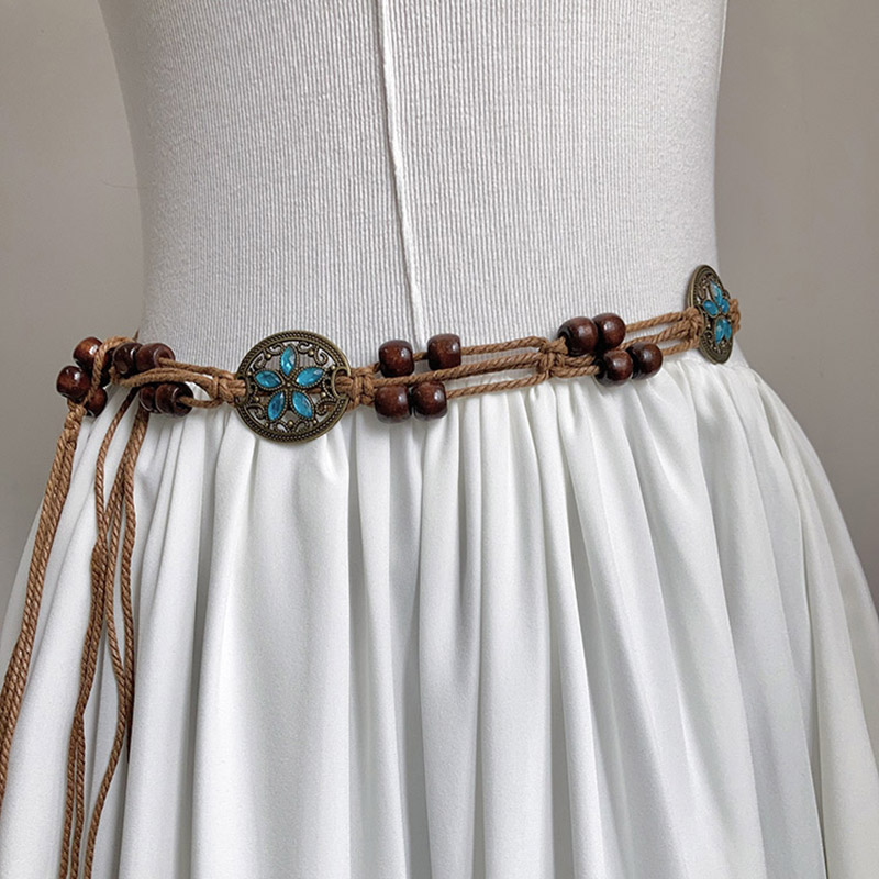 Création d'une ceinture audio pour femme, la nouvelle ceinture audio rétro ethnique de cet été est une décoration haut de gamme polyvalente et exclusive