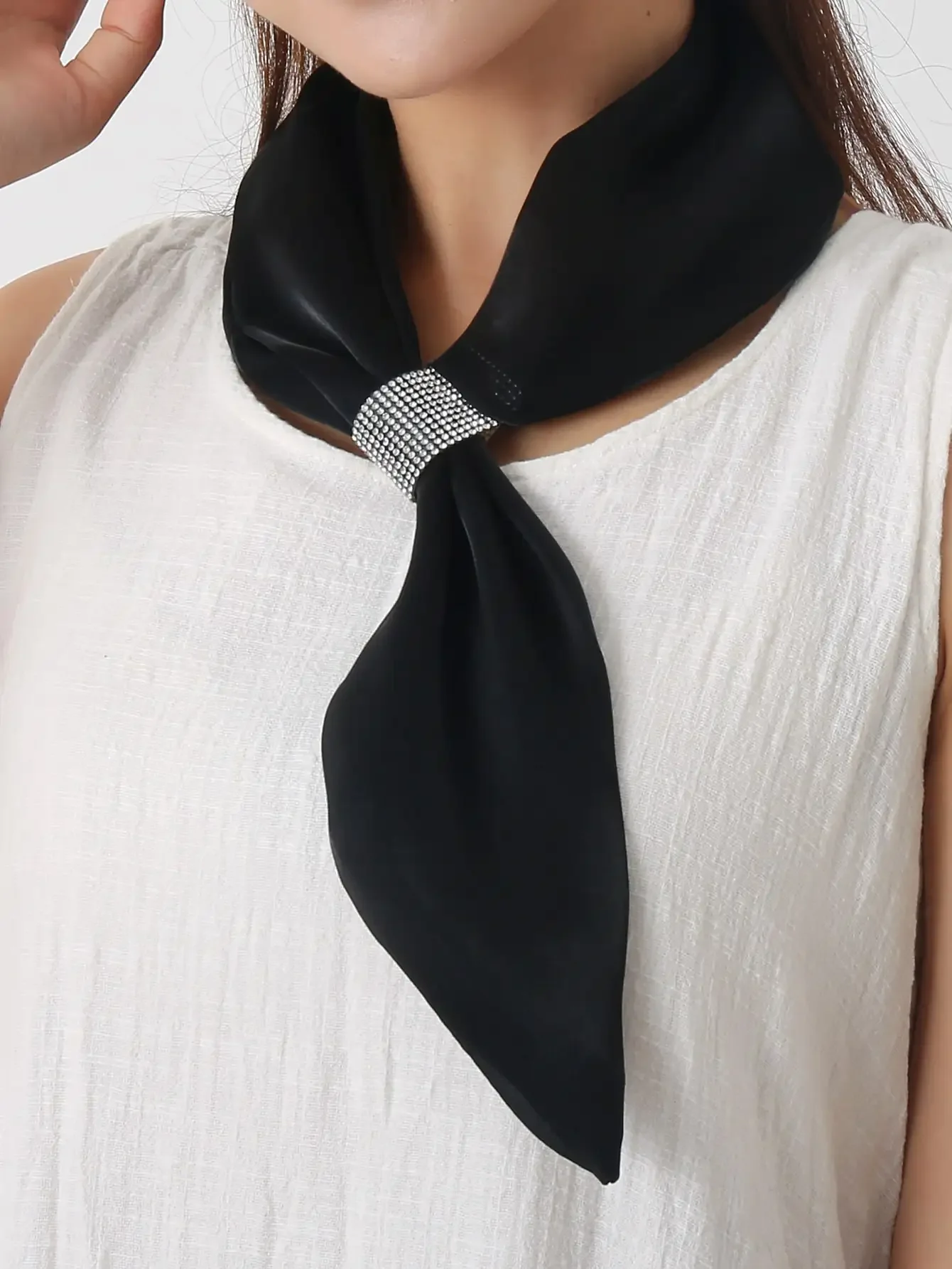 Écharpe décorative en strass, 1 pièce, idéale pour sortir et habiller votre look, Bandana élégant, bandeau pour cheveux, bandeau