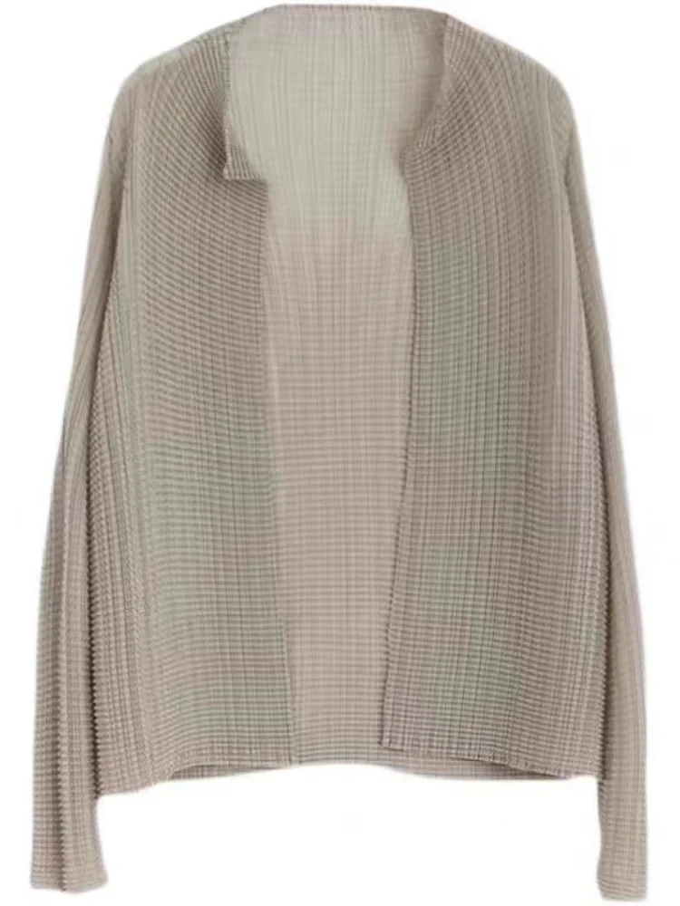 Veste unie pour femme Woherb, nouvelle collection, protection solaire, vêtement d'été fin et transparent, manteau plissé oversize tendance 2026, hauts d'extérieur