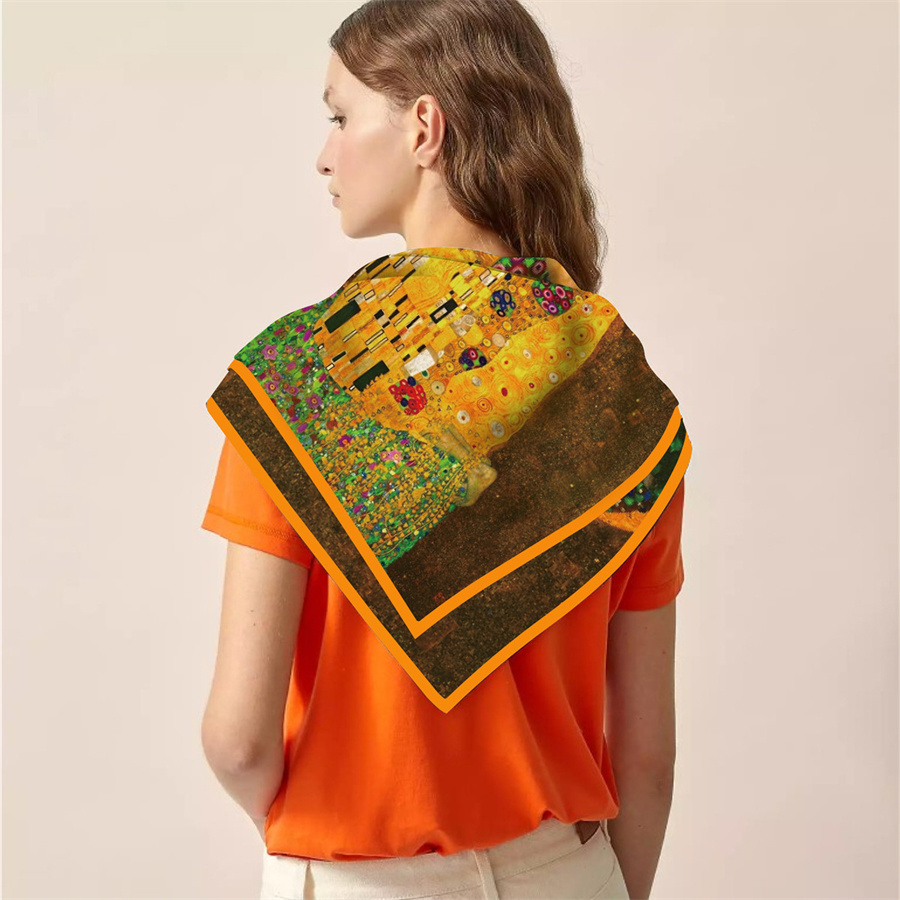 Injplanchers f-Foulards carrés de la série Customs pour femmes, écharpes de tête, enveloppes de plage, châles, bandana, hijabs pour dames, 90cm
