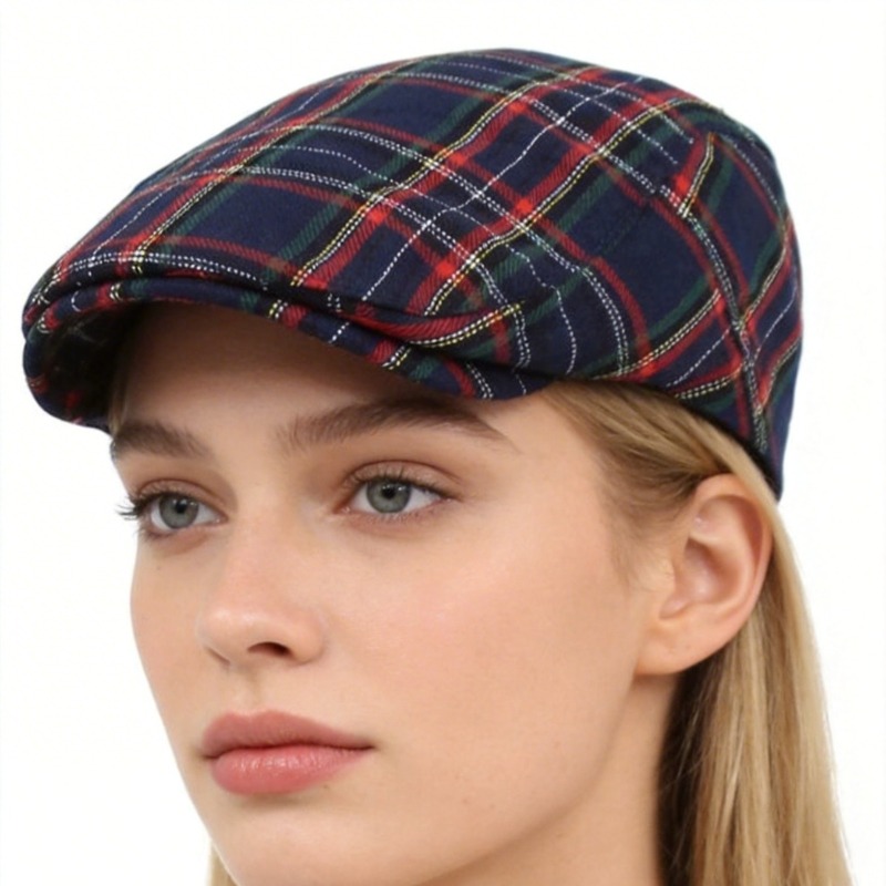 Casquette Gavroche Classique à Carreaux Britanniques, Chapeau de Chauffeur Tendance pour Hommes et Femmes, Design Unisexe Élégant, Casquette Plate Réglable, Bérets Hip Hop