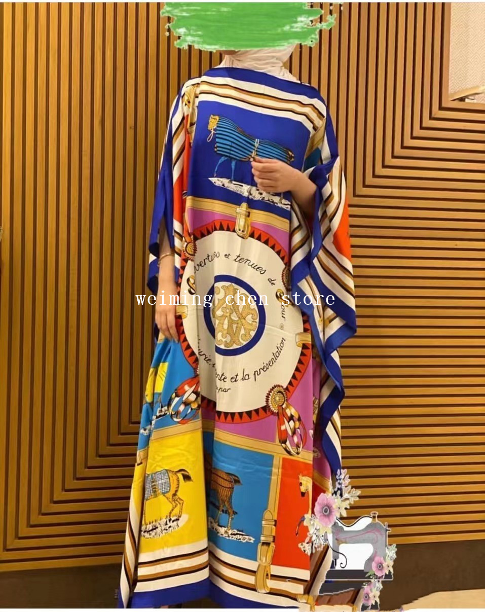 Robe élégante surdimensionnée à imprimé africain traditionnel pour femmes, longueur de la robe: 130cm, buste: 130m