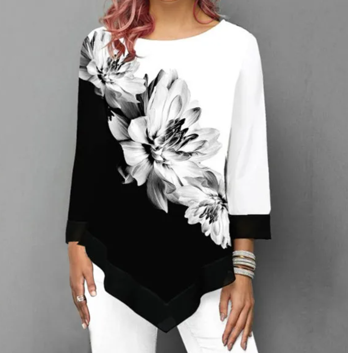 Chemise femmes printemps été Blouse 3/4 manches décontracté impression femme mode chemise t-shirts hauts grande taille 5XL StreetShirt
