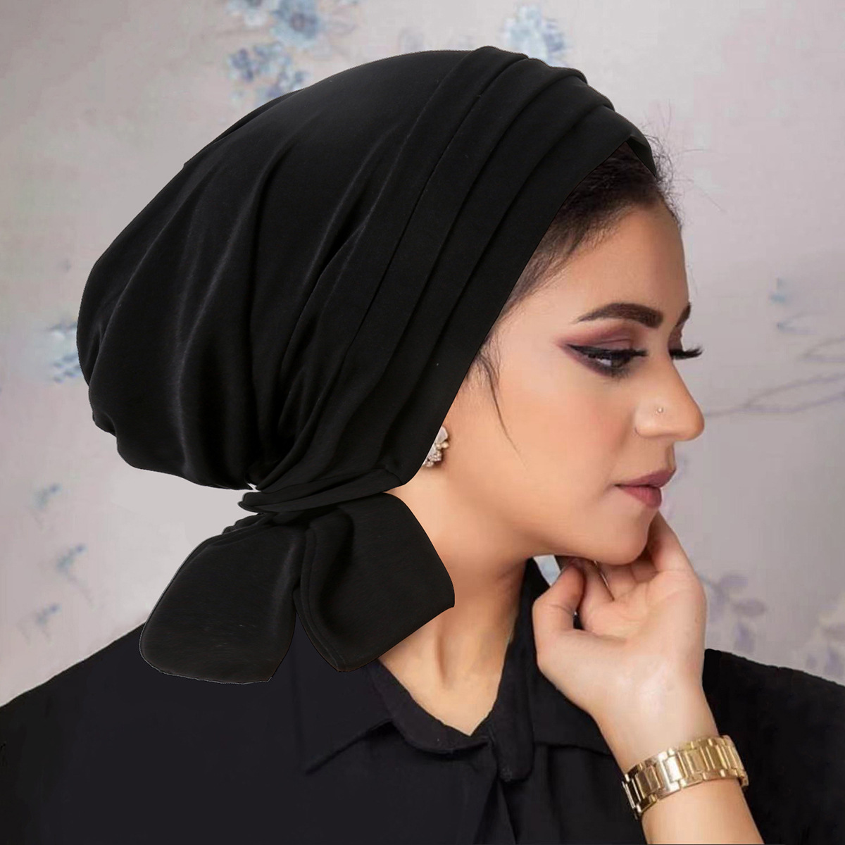 Chapeaux Hijab Turban de couleur unie pour Ramadan, enveloppes de tête à longue queue, chapeaux musulmans élastiques, casquette de chimio respirante pour femmes et filles