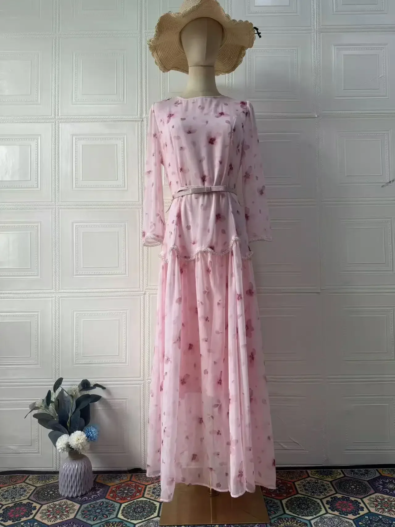 Eid femmes Robe Abaya imprimer doux dubaï robes Largos robes longues caftan Robe arabe fête Caftan Jalabiya Ramadan 2026
