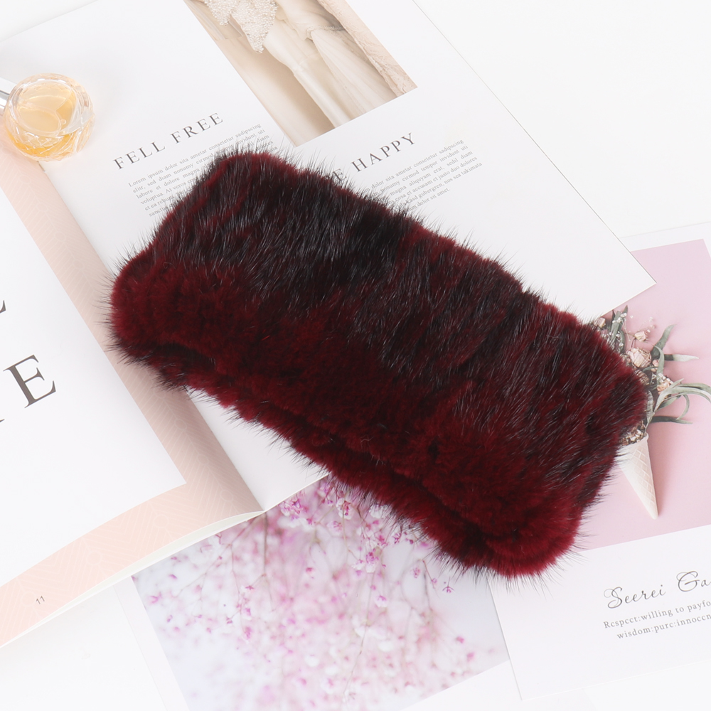 Nouvelle Collection Hiver 2026 : Bandeau-Écharpe en Véritable Fourrure de Vison Naturelle pour Filles et Femmes, Chaud et de Qualité, Tricoté et Élastique