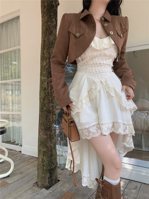 Robes blanches pour femmes mode Sexy fronde Roe Femme 2025 robes De Mujer Patchwork dentelle volants irrégulière robe douce