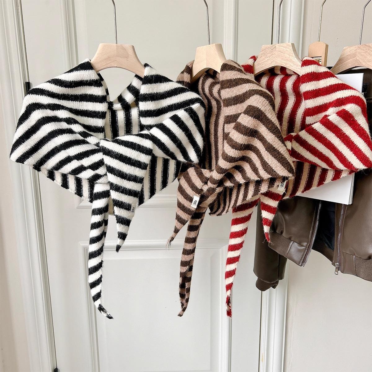 Écharpe triangulaire en laine australienne hiver chaud doux tricoté Triangle écharpe mode coréenne Bandana foulard dame laine foulards