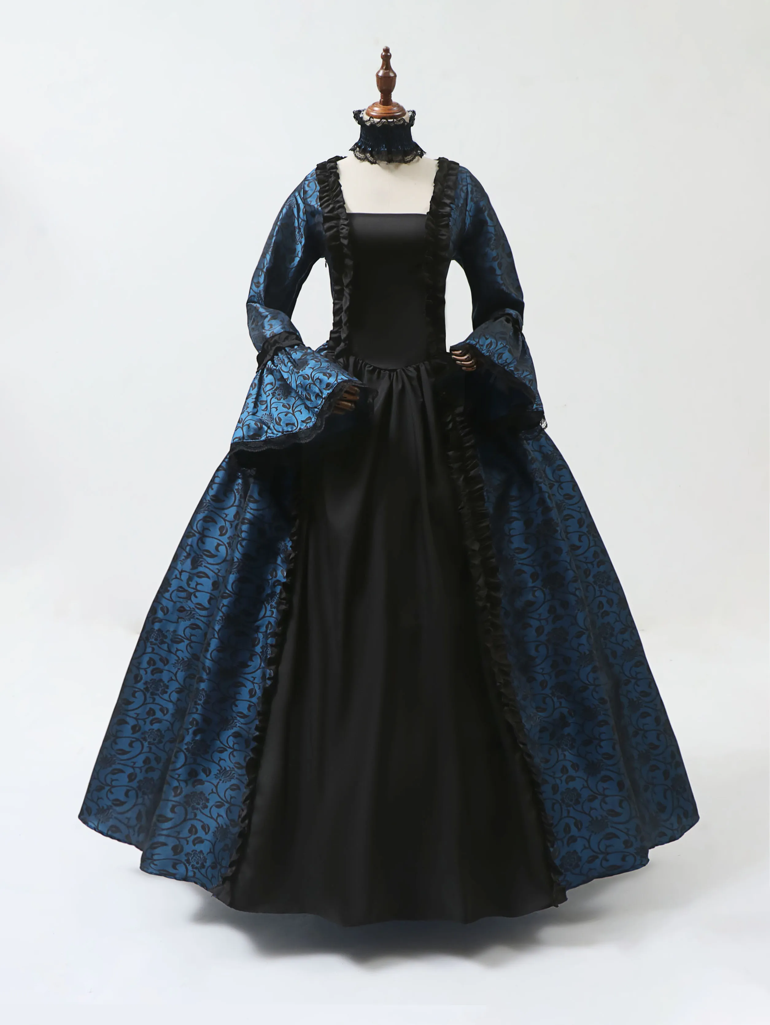 Cosplay Marie Antoinette Robe médiévale manches évasées victorien fête Robe formelle Renaissance gothique Robe florale