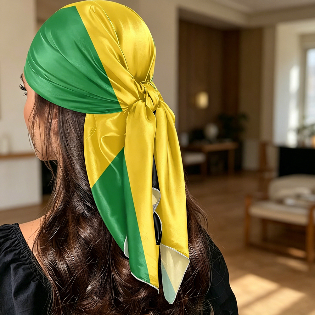 Écharpe carrée avec drapeau national, foulard à la mode avec motif de drapeau, défilés et événements patriotiques, accessoire de mode quotidien au bureau