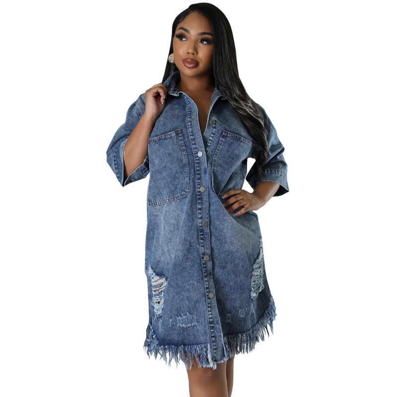 Robe en jean pour femmes, robes mi-longues, Vestidos Y2k, streetwear, col rabattu, élégante, robe de soirée décontractée, travail, printemps 2026