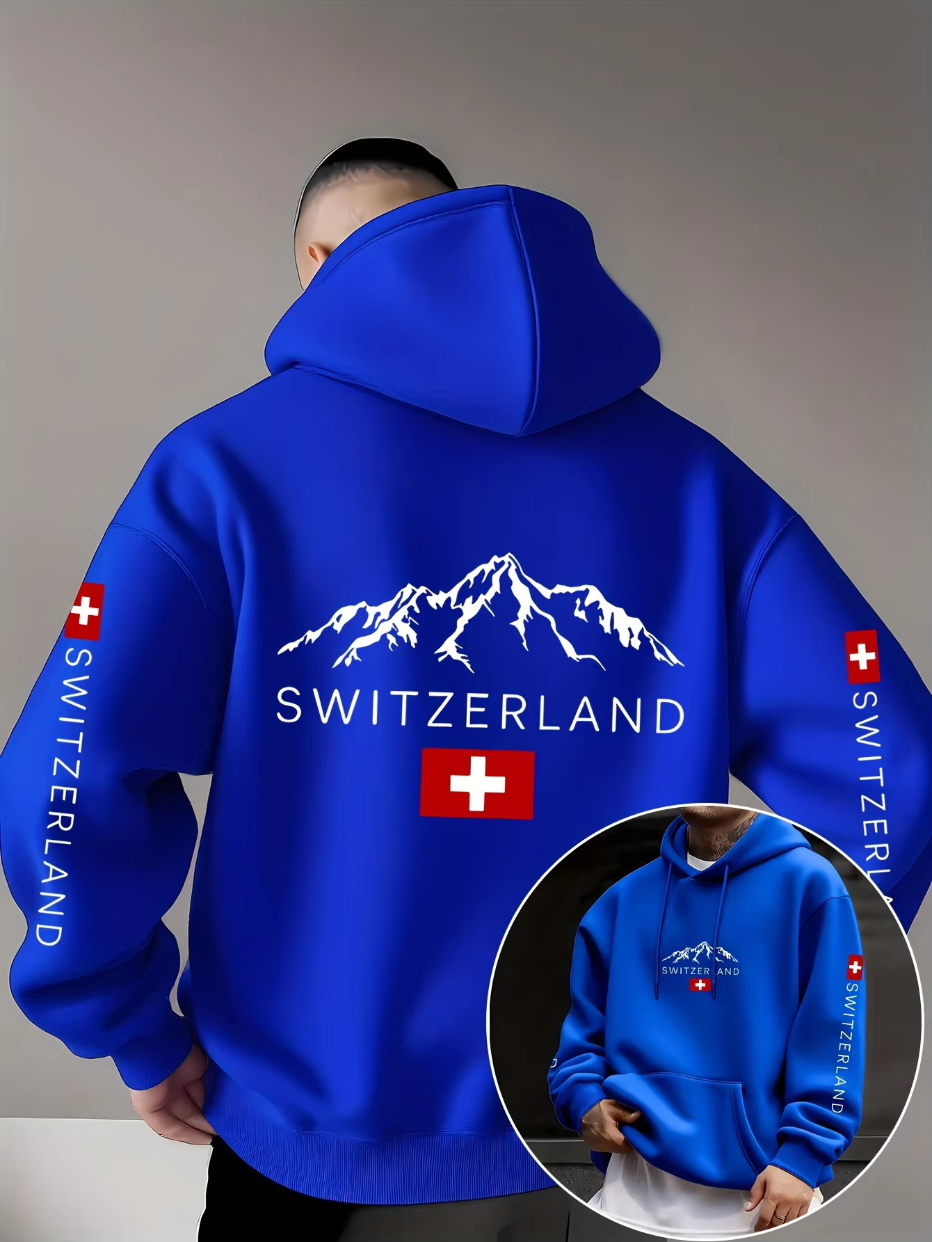 Suisse Mountain Print Sweat-shirt Homme Femme Sport Extérieur Décontracté Hip-hop Jersey Équipe de Course Automne Hiver