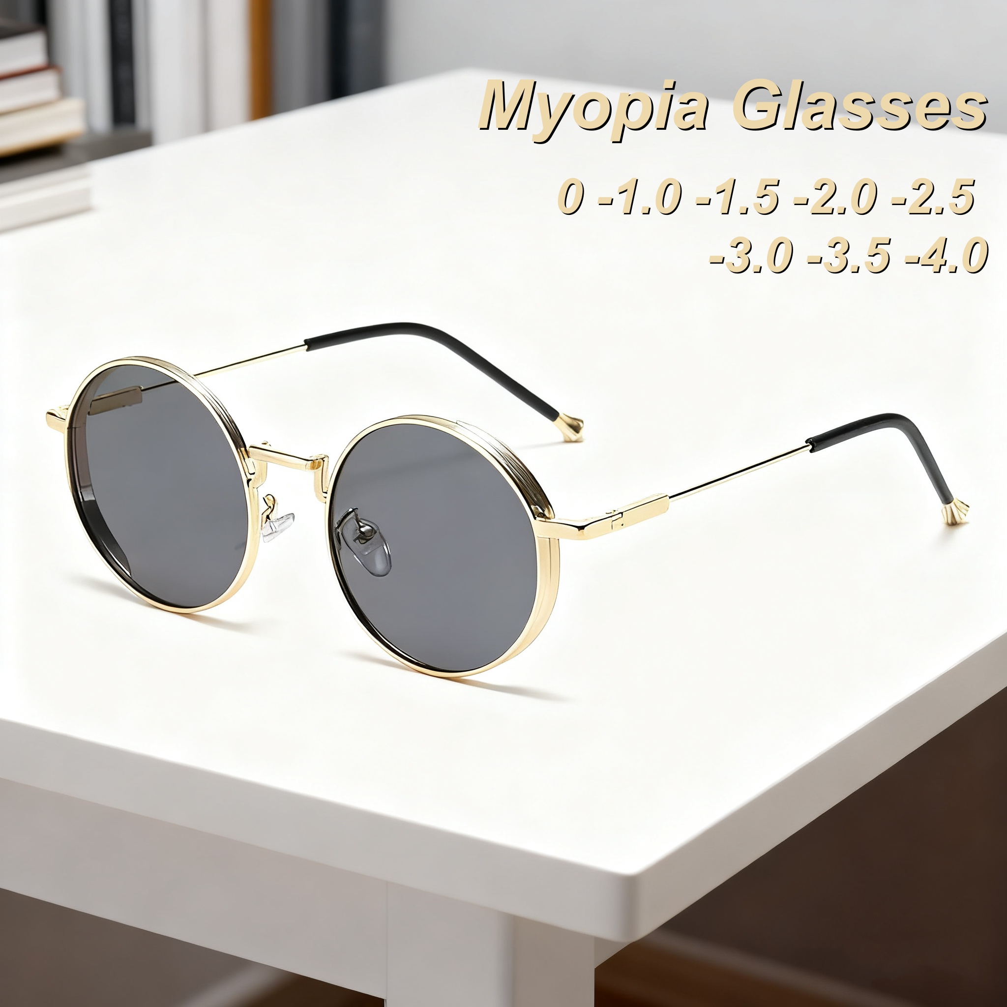 Lunettes de myopie à monture ronde en métal personnalisées pour femmes, à la mode, neutres, de haute qualité, pour la conduite, Punk, nouvelle collection 2025