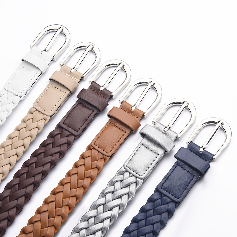 Ceinture fine tressée rétro et polyvalente pour femmes, style coréen, haut de gamme, élégante, pour tous les jours, décontractée (sans trous)