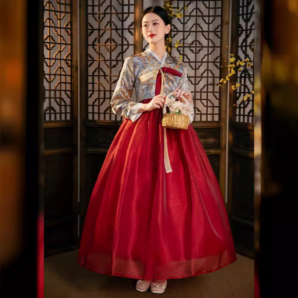 Vêtements coréens authentiques haut de gamme, robe ethnique pour femmes, Yanji, photographie de voyage, danse, robe traditionnelle coréenne, Hanbok