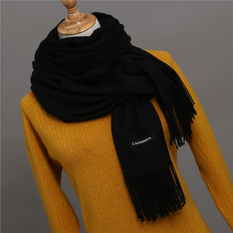 Écharpe en cachemire de couleur unie pour hommes hiver Pashmina foulard chaud marine noir gris foulards d'affaires pour hommes châles Bufandas masculins