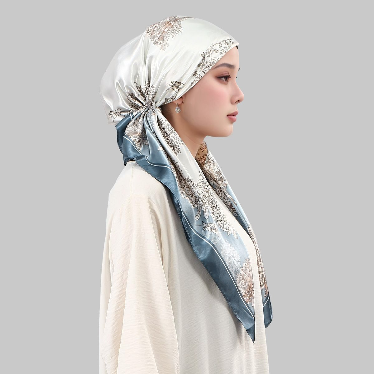 Hijab imprimé en soie élastique, chapeau hijab instantané, écharpe en satin, turban pour femmes, foulard de mode, couvre-chefs pour l'Aïd, bonnet doux.