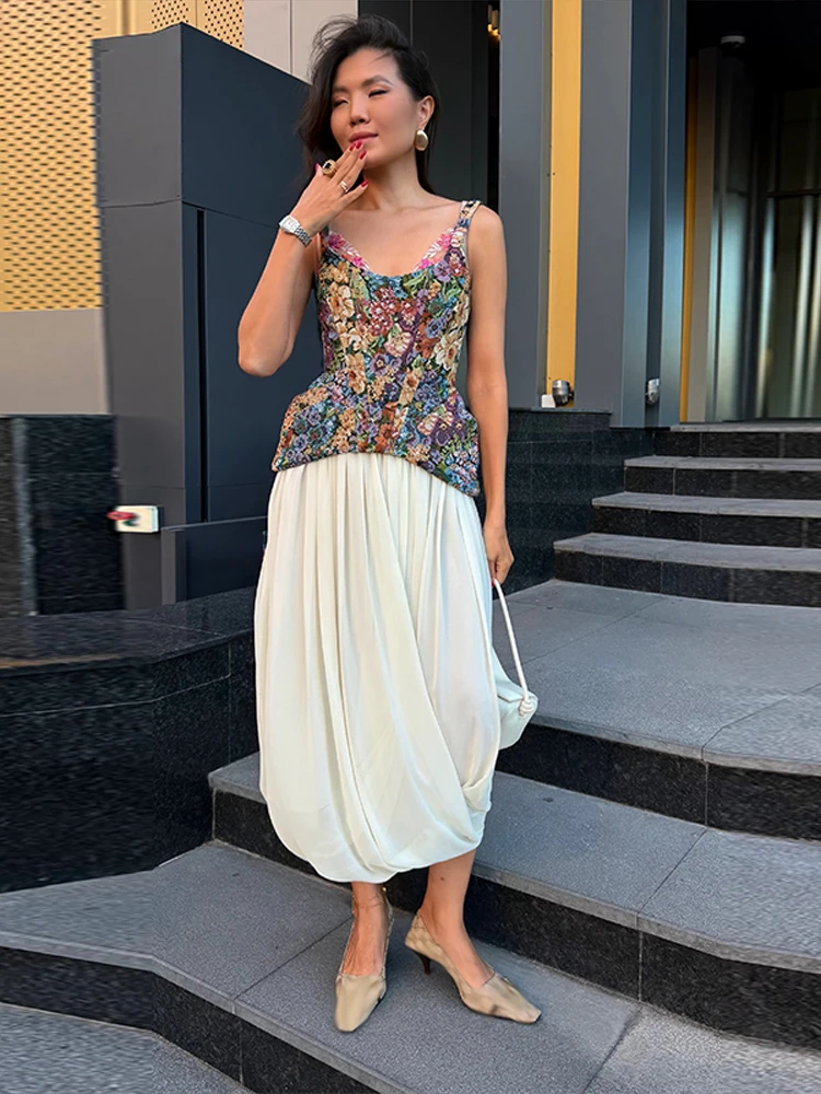 Corset pour femme à imprimé floral, cintré à la taille, chic, sans manches, dos nu, avec fermeture éclair, débardeur slim, mode été 2026, hauts élégants pour femme.