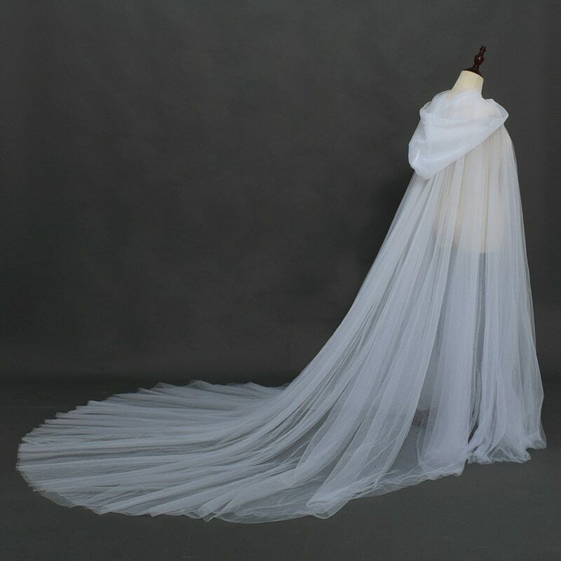 Cape à capuche pour femmes, élégante, longue, Vintage, couleur unie, en Tulle, Chic, noir, rouge, blanc, pour Halloween, Vampire, mariée, Cosplay