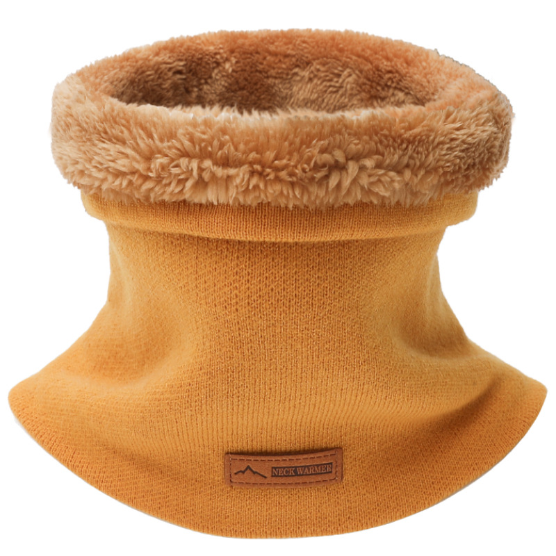 Écharpe chaude d'hiver pour femmes, écharpe de cou tricotée, anneaux en peluche solide, anneau de col pour hommes, Foulard féminin
